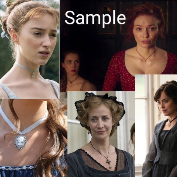 Handmade Ribbon Necklace with Vintage Stained Glass Style Pendant - Picture 4 of 4